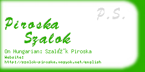 piroska szalok business card